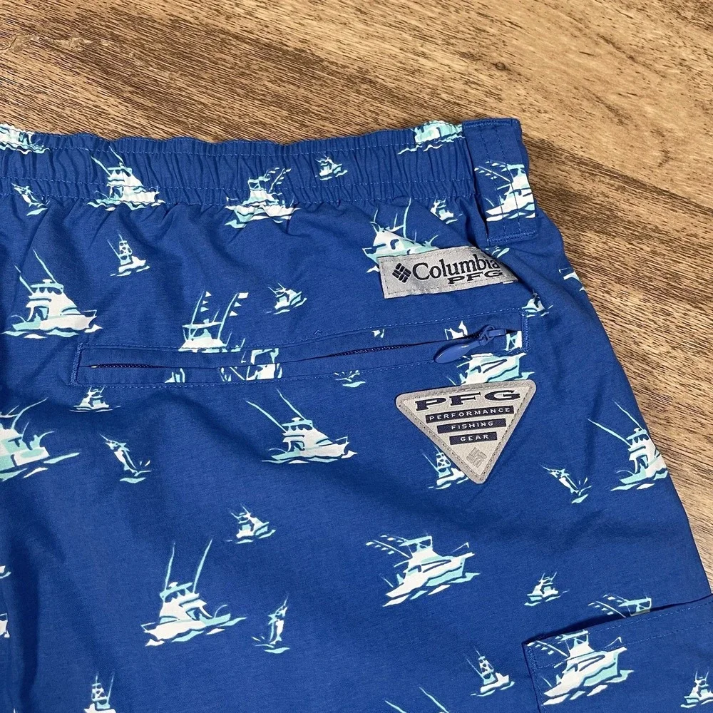 NWT Columbia PFG Men's‎ Large Blue Sailboat Nylon 6